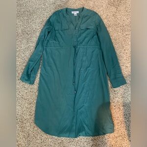 Motherhood Teal Button-Up Dress